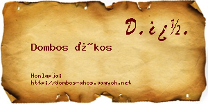 Dombos Ákos névjegykártya